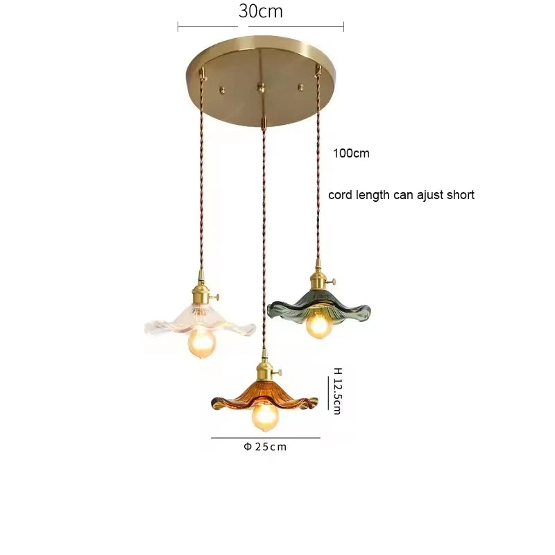 Floral Glass Pendant Light for Modern Dining Rooms and Cafes