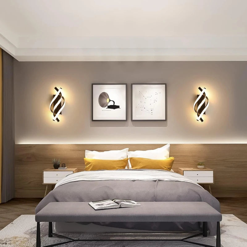 Modern Spiral LED Wall Sconce for Bedrooms and Minimalist Hallways