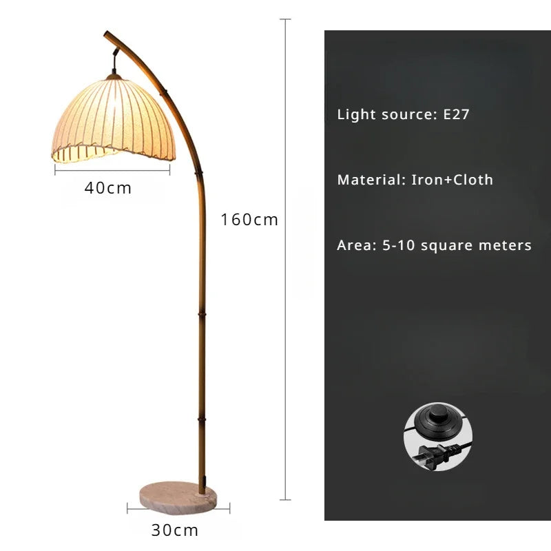 Handmade Bamboo Floor Lamp for Rustic Living Room and Hotel Decor