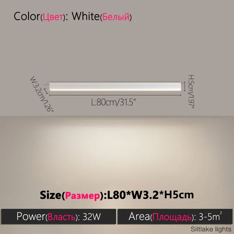 Minimalist LED Linear Ceiling Light for Modern Living Rooms and Offices