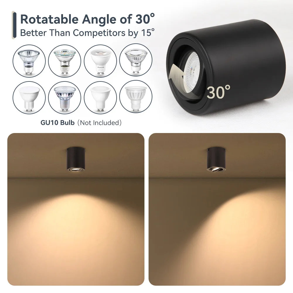 Adjustable GU10 LED Ceiling Spotlight for Modern Kitchens and Retail Spaces