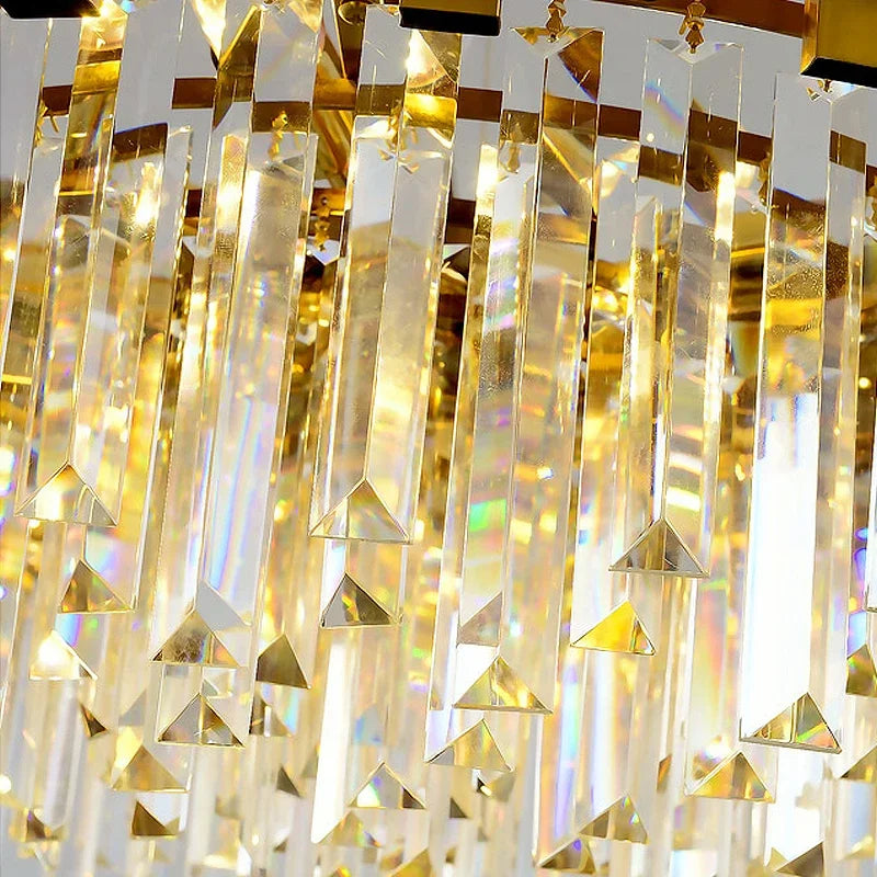 Modern Gold and Black Crystal Chandelier for Luxury Hotel and Living Room