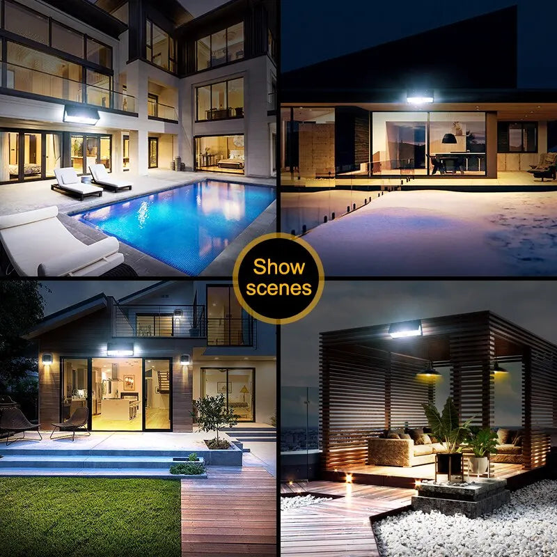 Modern Solar Motion Sensor Wall Light for Gardens and Outdoor Security