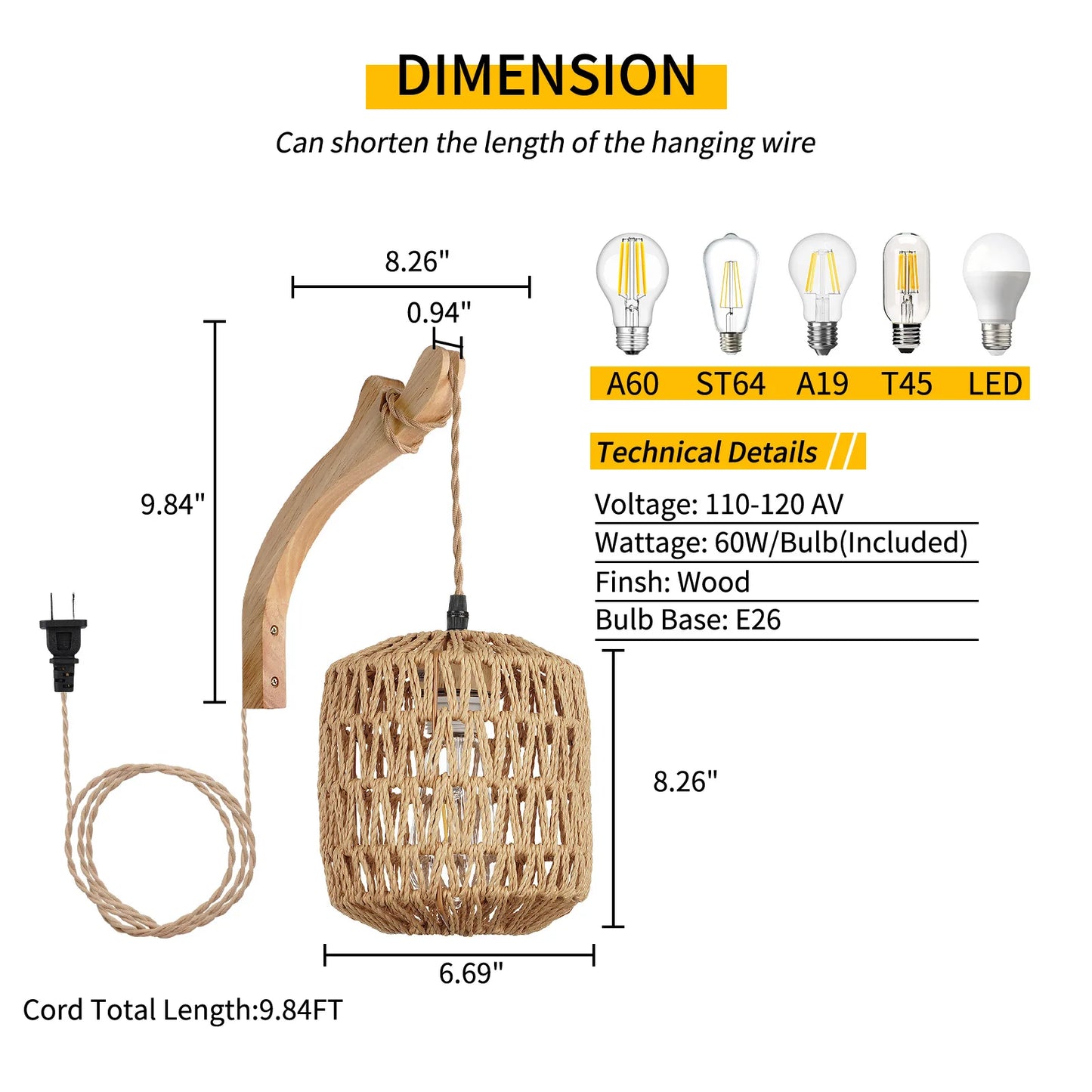 Hand-Woven Rattan Wall Lamp for Organic Interior Decor