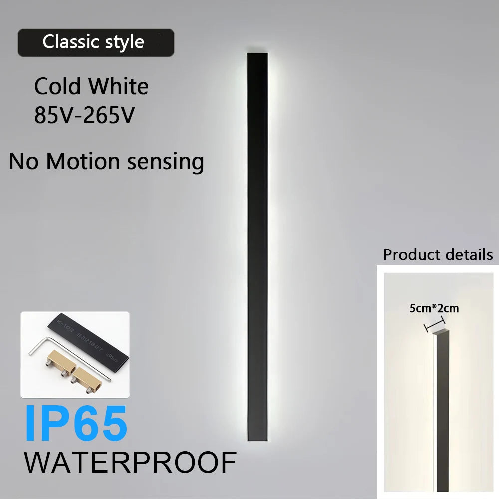 Modern LED Outdoor Wall Sconce with Motion Sensor for Garden and Patio