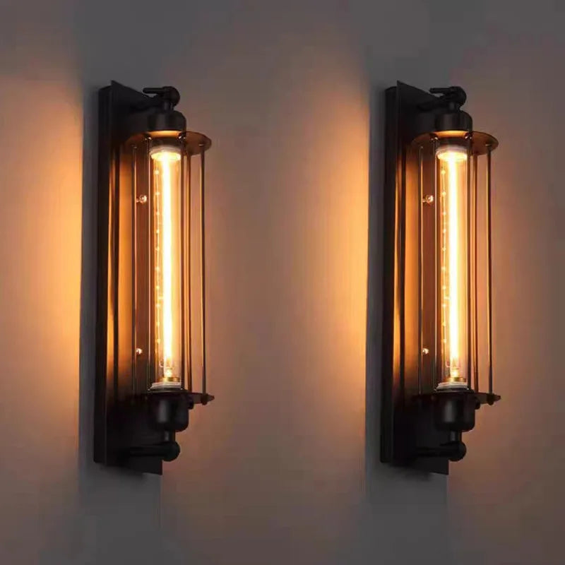 Industrial Iron Wall Lamp for Restaurants and Modern Loft Interiors