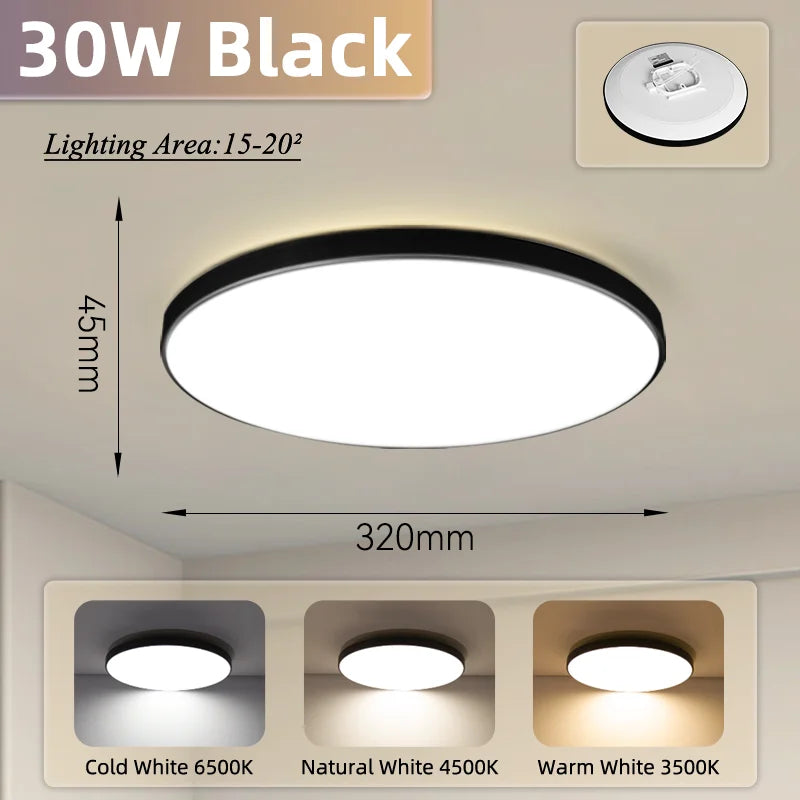 Modern Flush Mount LED Ceiling Light for Bathrooms and Kitchens