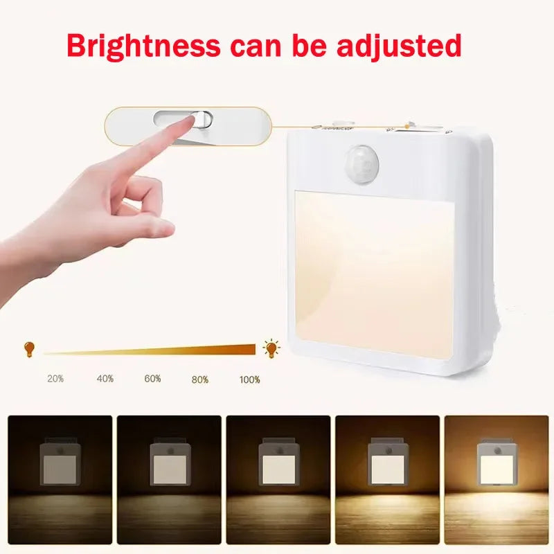 Dimmable Motion Sensor LED Night Light for Bedrooms and Hallways