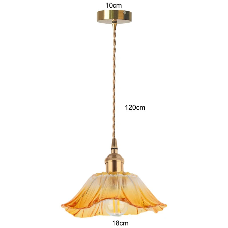 Vintage Floral Glass Pendant Light for Elegant Dining Rooms and Cafes
