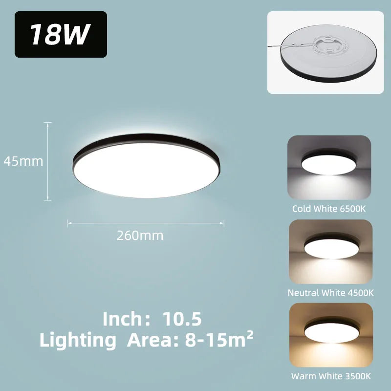 Modern Gold Flush Mount LED Ceiling Light for Kitchens and Bathrooms