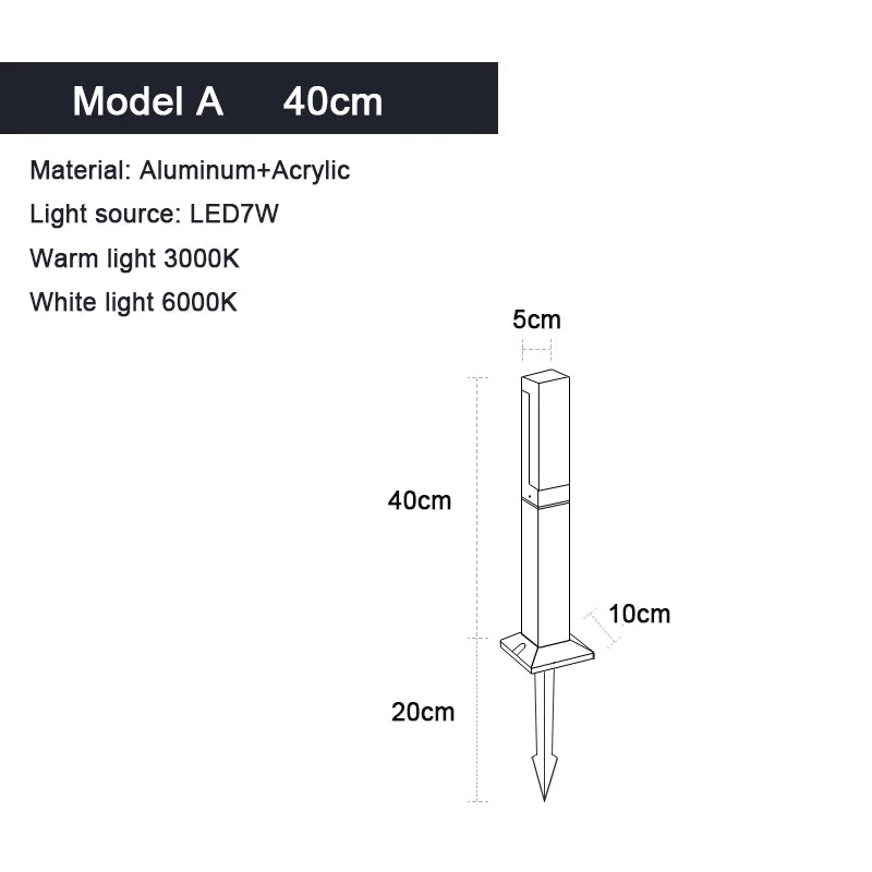 Modern LED Post Light for Garden Villa and Outdoor Landscaping