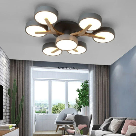 Modern Nordic Wood Pendant Light for Kitchens and Living Spaces