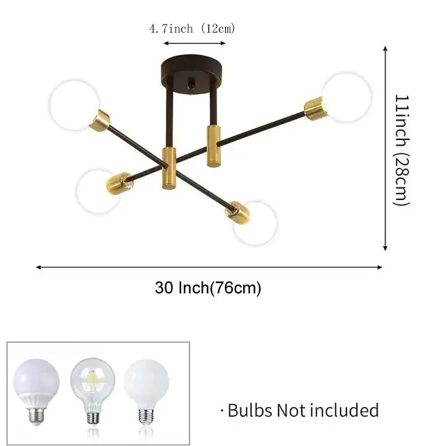 Industrial Wrought Iron Ceiling Chandelier for Modern Living Room Interiors