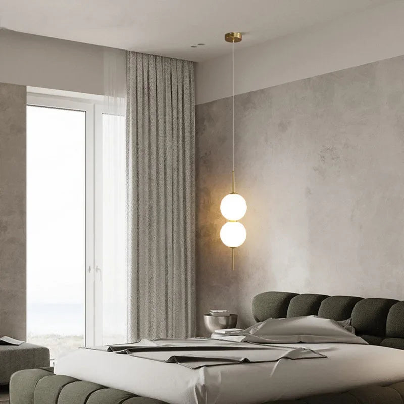 Modern Glass Ball Pendant Light for Bedroom and Entryway Decor