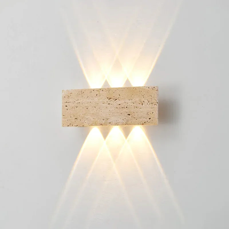 Wabi-Sabi Stone Outdoor Wall Sconce for Garden and Patio Lighting