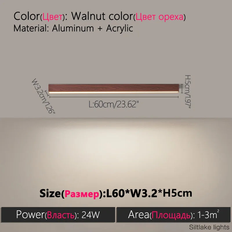 Minimalist LED Linear Ceiling Light for Modern Living Rooms and Offices