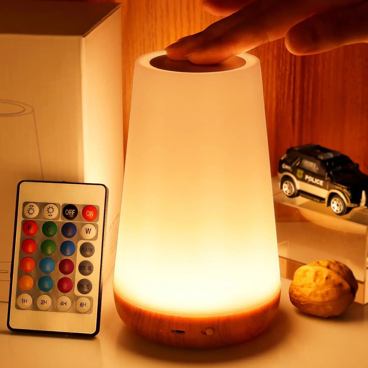 Portable RGB Color Changing Table Lamp with Remote for Bedrooms and Cafes
