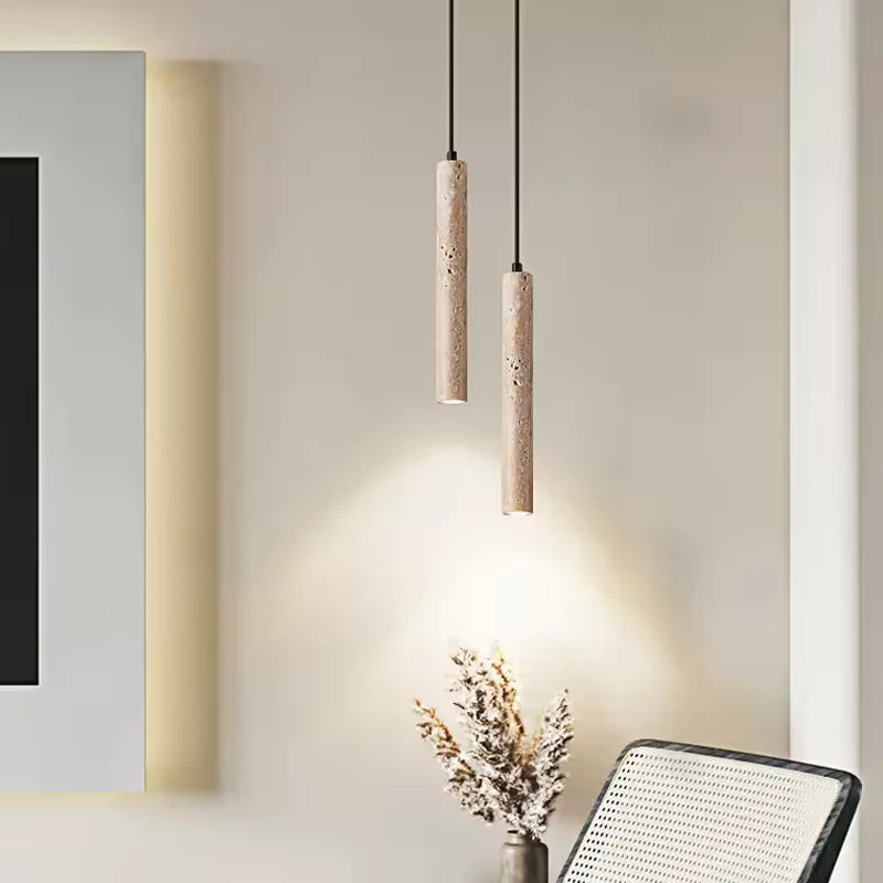 Travertine Stone Pendant Light for Modern Kitchens and Restaurant Interiors