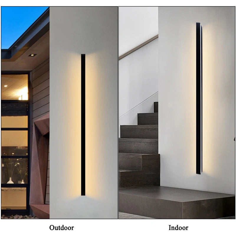 Modern Linear LED Wall Light for Outdoor Gardens and Building Facades