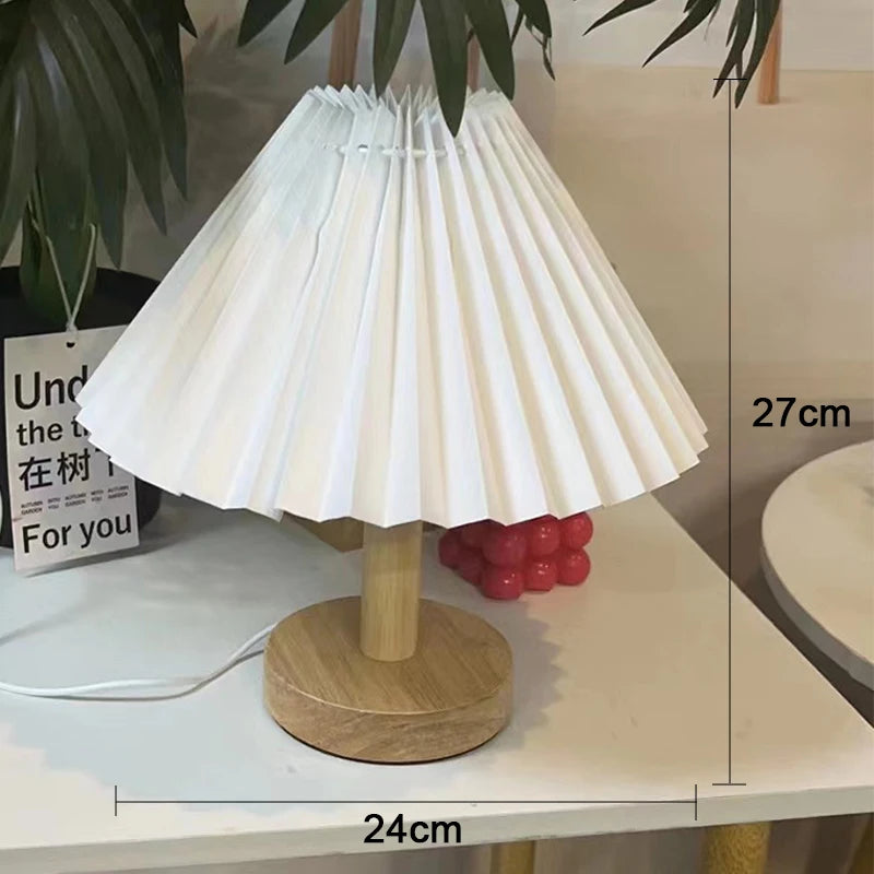 Nordic Pleated Table Lamp for Modern Bedroom and Cafe Ambiance