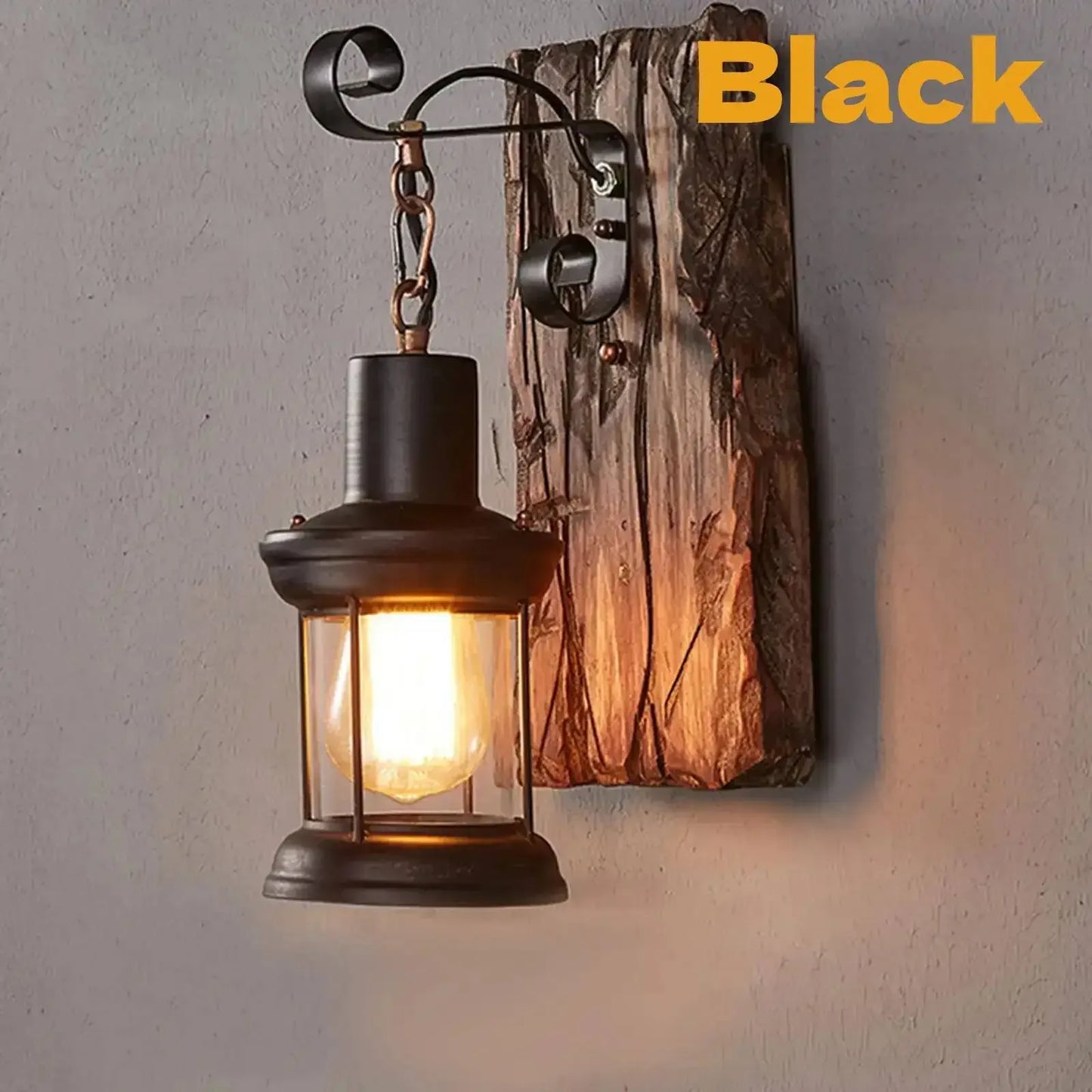 Rustic Industrial Wooden Wall Sconce for Lofts and Cafes