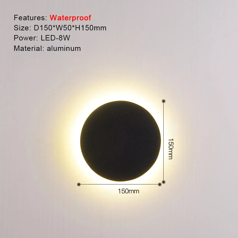 Modern Aluminum Waterproof LED Wall Sconce for Outdoor Patios and Gardens