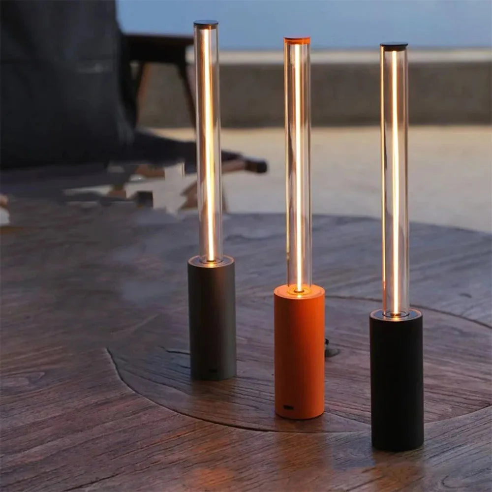 Rechteckige Akku-Tischlampe LED dimmbar für Restaurant und Nachttisch
