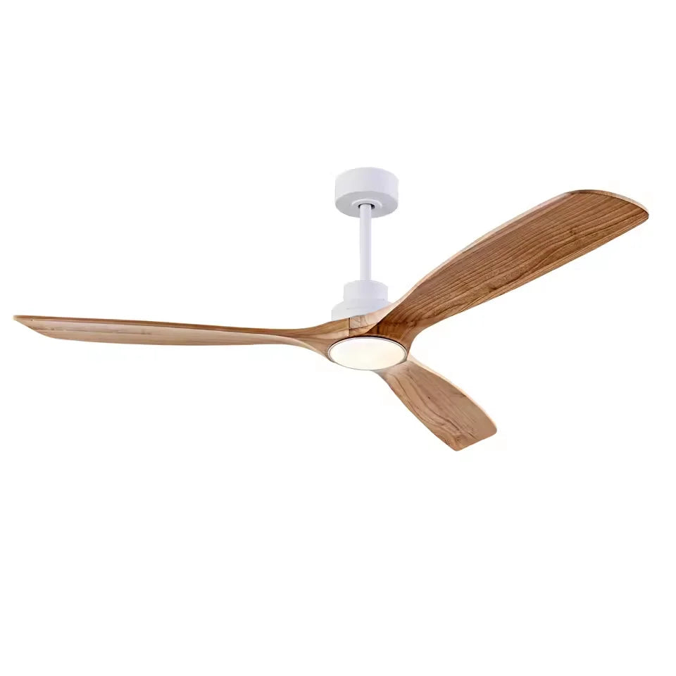 Modern Wood Ceiling Fan with LED Light Remote for Living Spaces