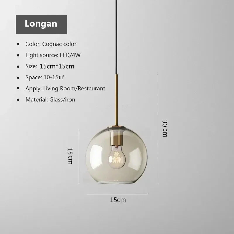 Nordic Glass Pendant Chandelier for Modern Dining Rooms and Cafes
