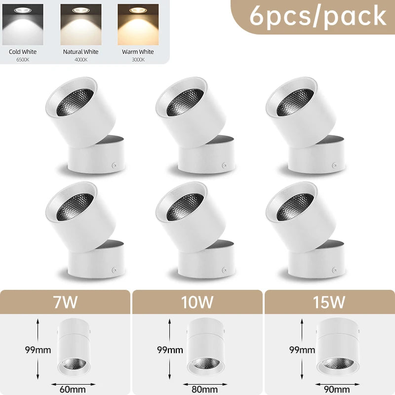Adjustable LED Downlight with 3 Color Modes for Modern Home Interiors