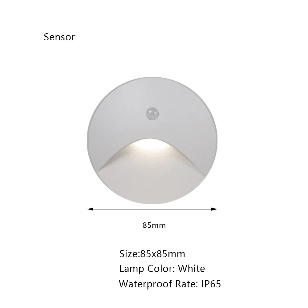 Modern Recessed LED Stair Light with Motion Sensor for Indoor and Outdoor Steps