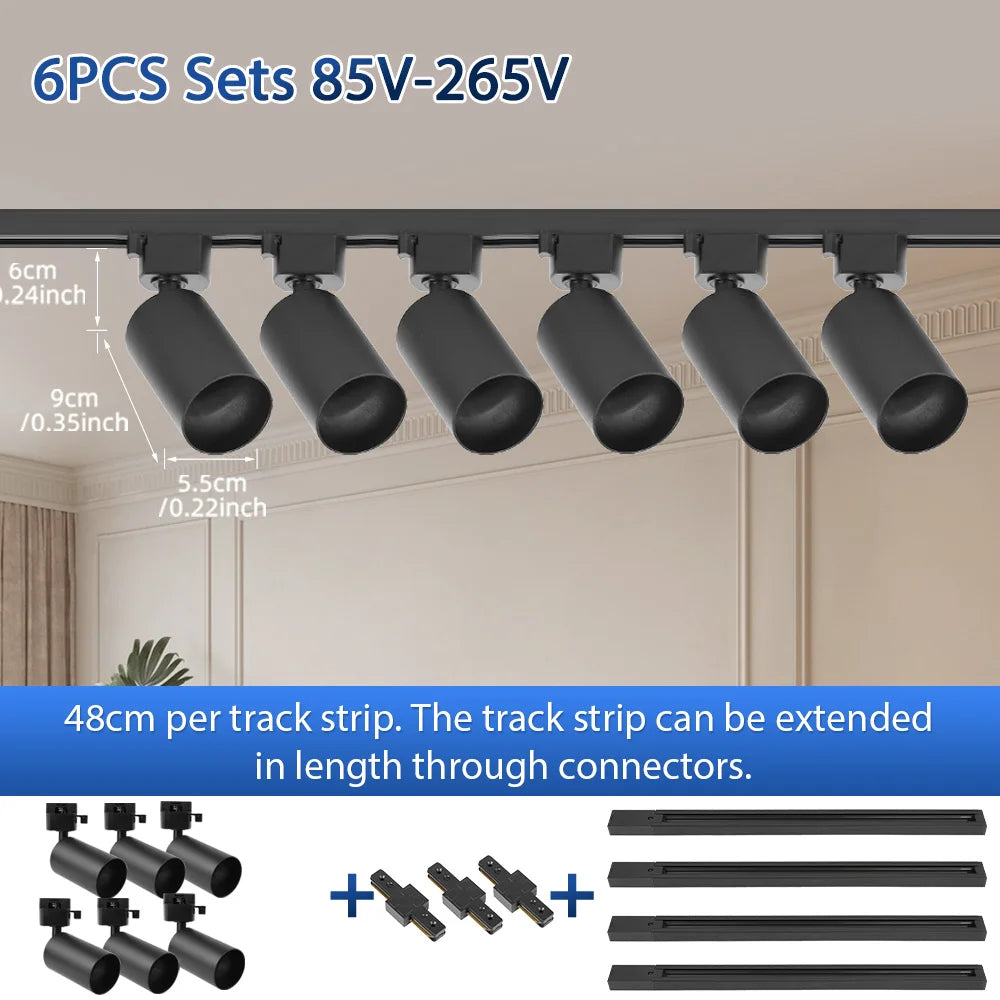Modern LED Track Lighting Set for Kitchens and Commercial Retail Spaces