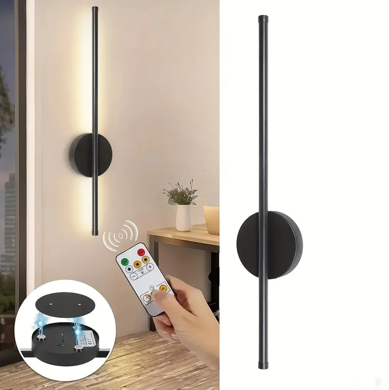 Wireless LED Wall Sconce with Remote for Bedroom and Living Room