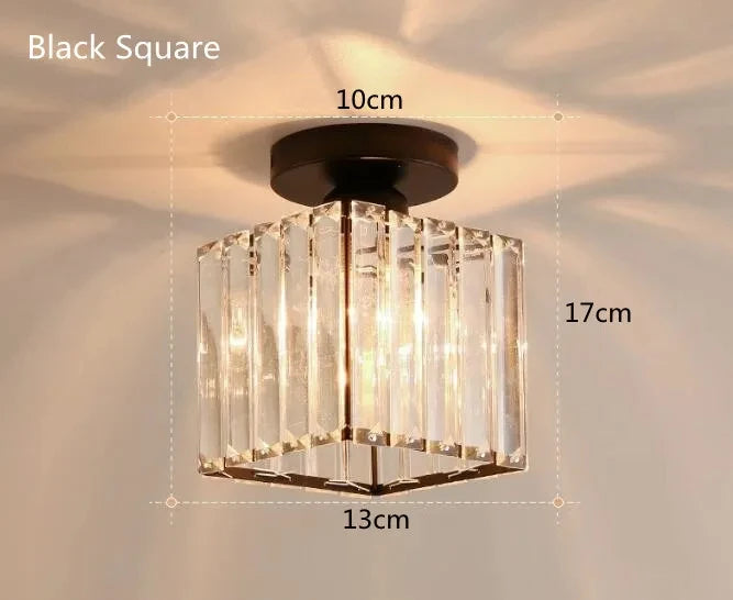 Modern Crystal Flush Mount Ceiling Light for Hallways and Foyer Entrances