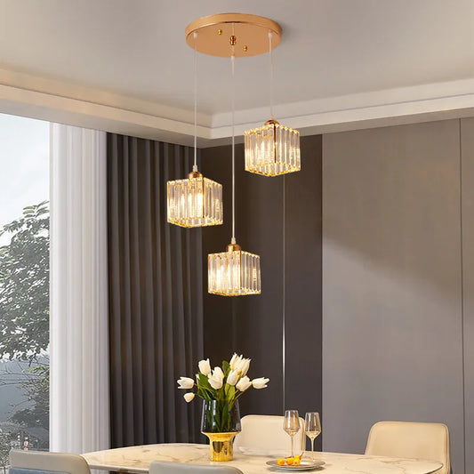 Modern Crystal LED Pendant Light for Elegant Dining and Living Rooms