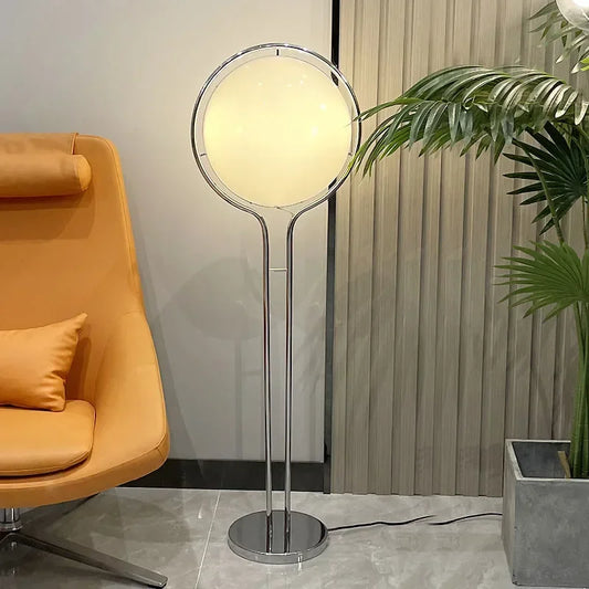 Modern Chrome and Acrylic Globe Floor Lamp for Hotel and Living Rooms