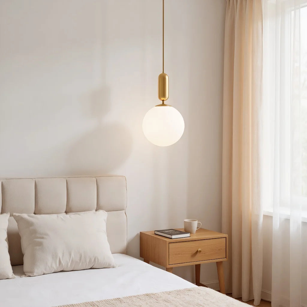 Modern Nordic Glass Globe Pendant Light for Dining and Living Rooms