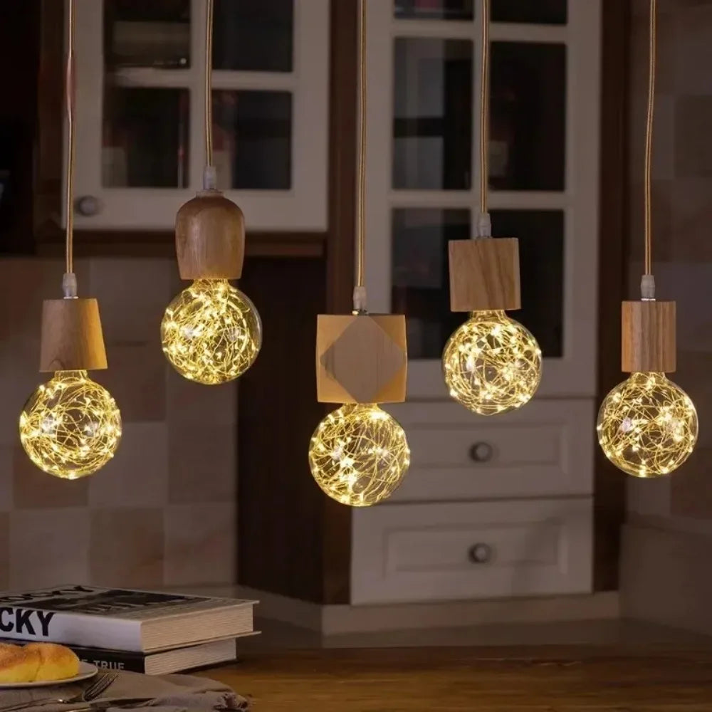 Vintage Wooden Pendant Light for Restaurants and Cozy Home Interiors