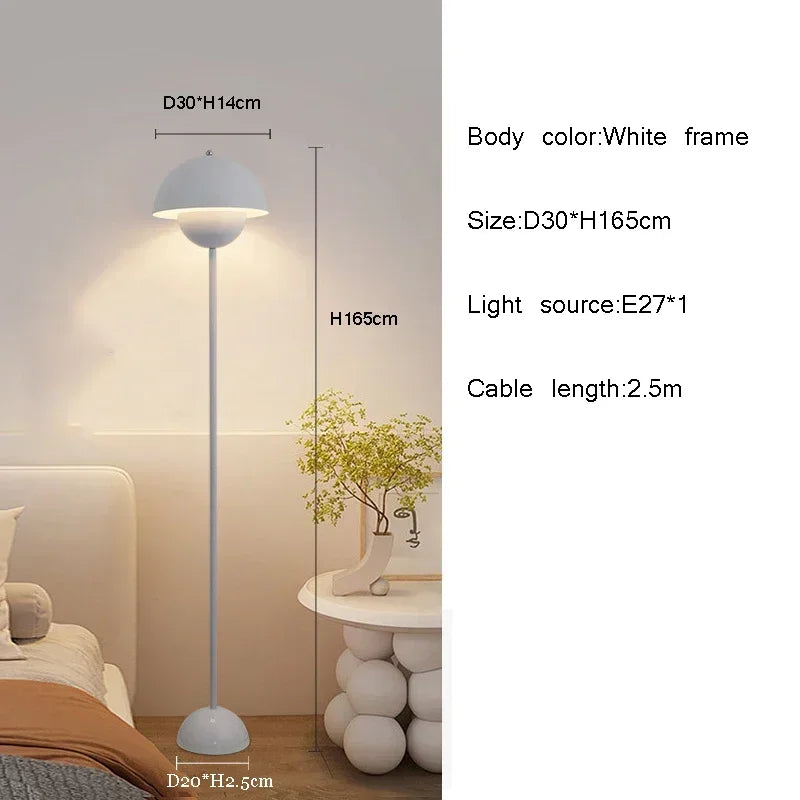 Modern Cream Ceramic Floor Lamp for Living Room and Bedroom Decor