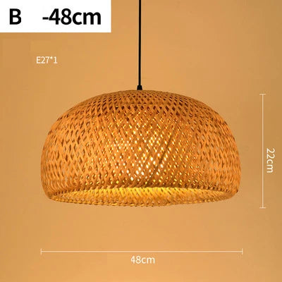 Handmade Rattan Bamboo Pendant Light for Rustic Cafes and Restaurants