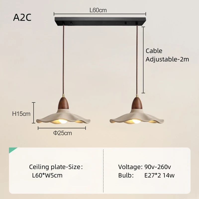 Wabi-Sabi Cream Pendant Light for Minimalist Restaurants and Bedroom Decor