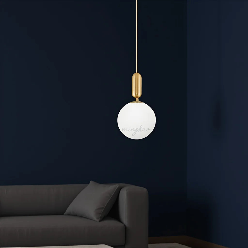 Modern Nordic Glass Globe Pendant Light for Dining and Living Rooms