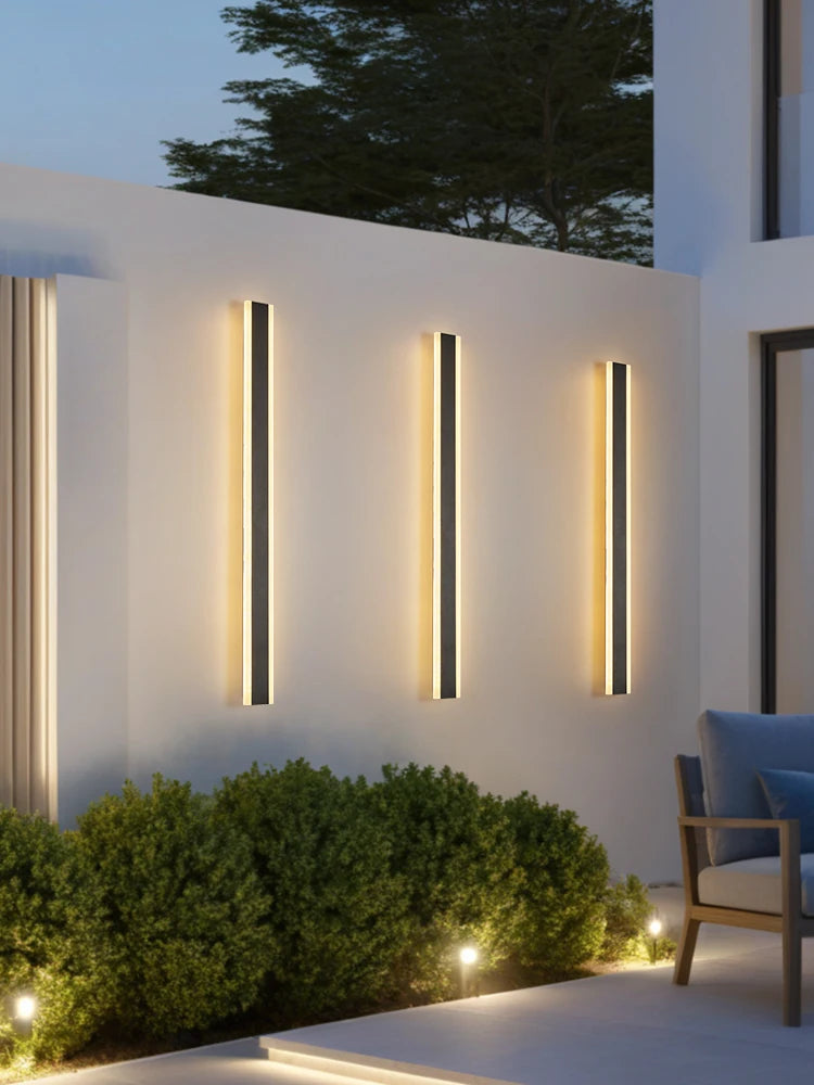 Minimalist Long Strip LED Wall Light for Modern Outdoor Spaces
