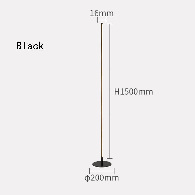 Modern Minimalist LED Floor Lamp in Gold for Living Rooms and Offices