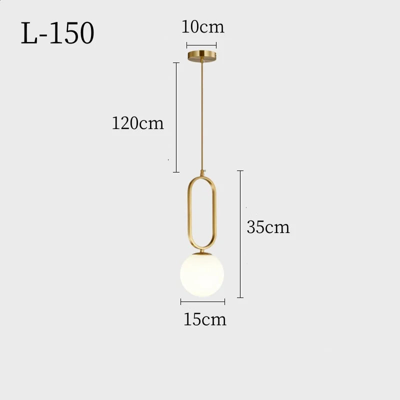 Modern Nordic Glass Globe Pendant Light for Dining and Living Rooms