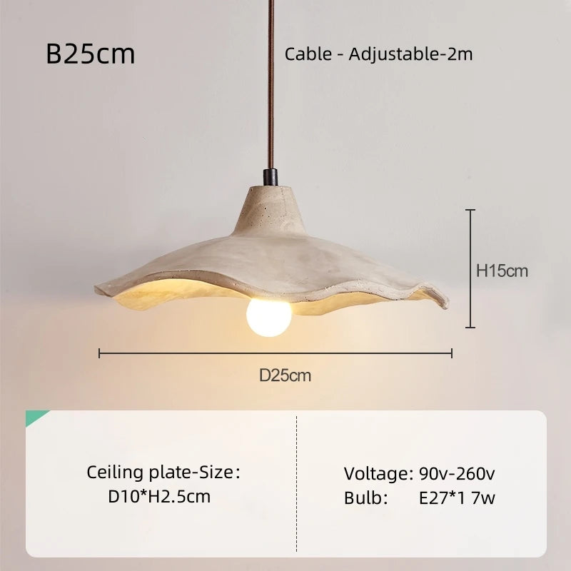 Wabi-Sabi Cream Pendant Light for Minimalist Restaurants and Bedroom Decor