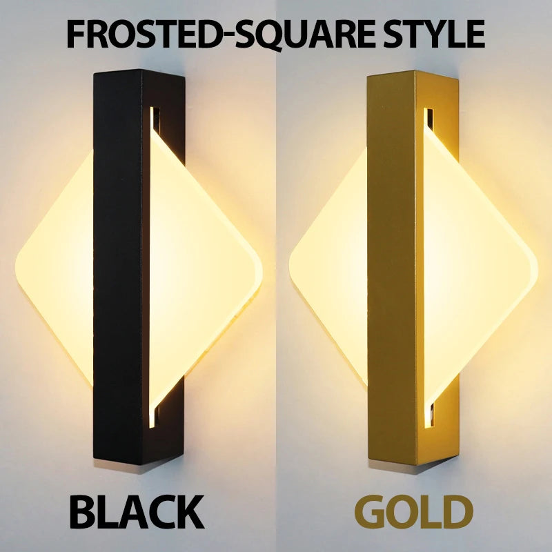 Modern Gold Foil LED Wall Sconce for Bedroom and Living Room