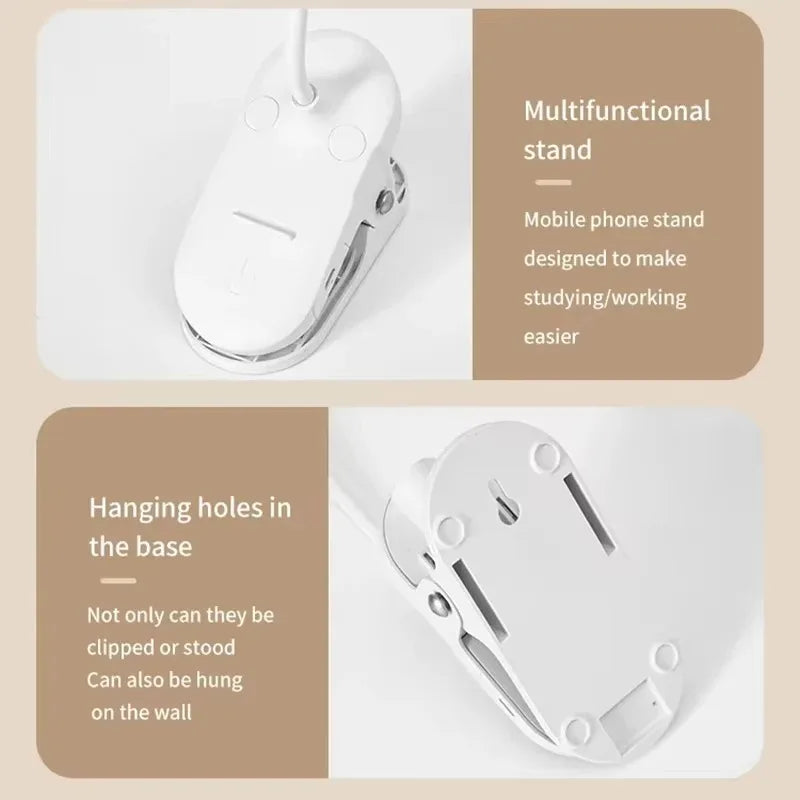Portable Folding LED Desk Lamp with USB Charging for Office and Study