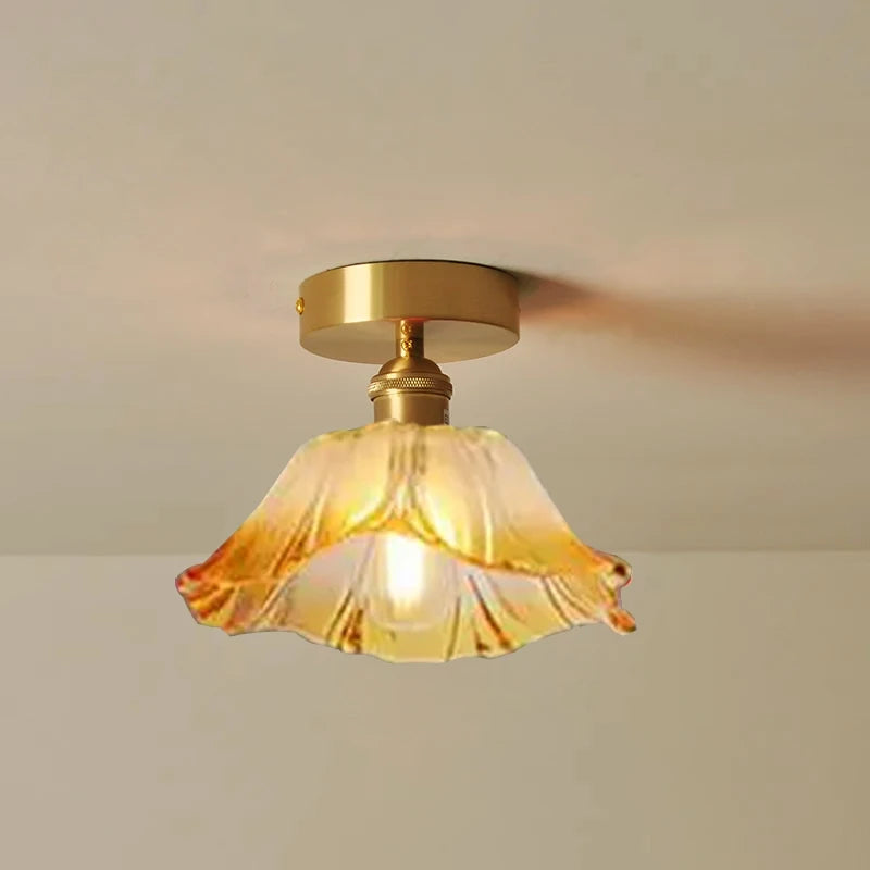 Vintage Floral Glass Pendant Light for Elegant Dining Rooms and Cafes