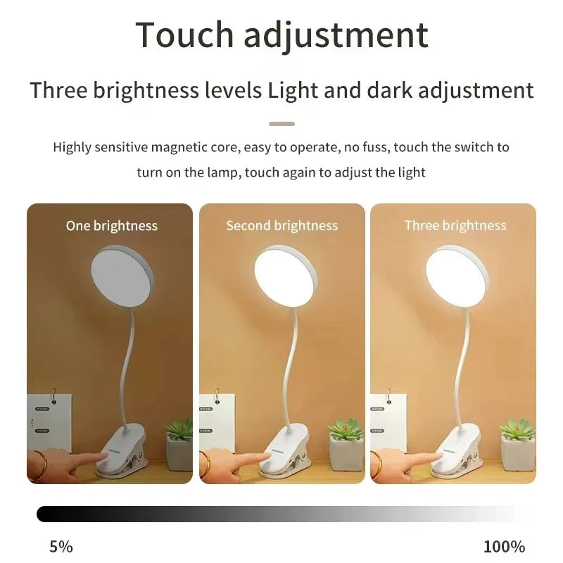 Portable Folding LED Desk Lamp with USB Charging for Office and Study